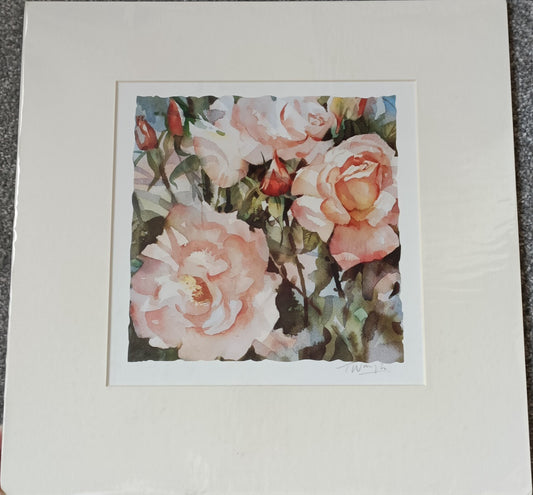 Trevor Waugh Roses Watercolour Prints, Set of 2, Signed