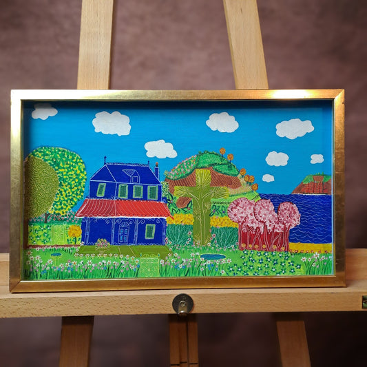 LEWIS MITCHELL (b.1938) Original Oil on Board "House at Marazion"