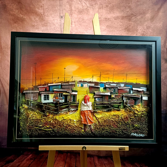 MASOKO Original Mixed Media 3d South African Township art