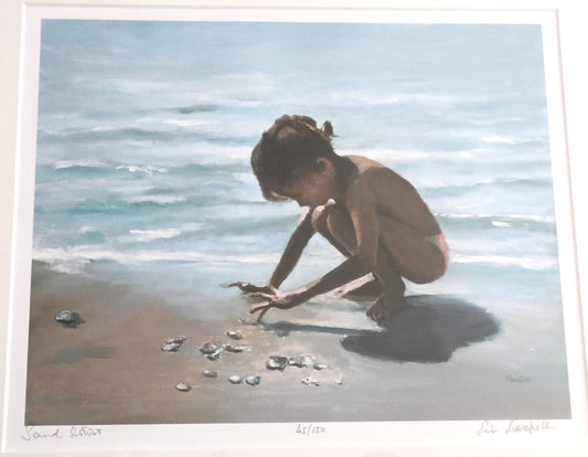 Eric Masefield Limited Edition Print 45/150 "Sand Artist " Mounted and Framed
