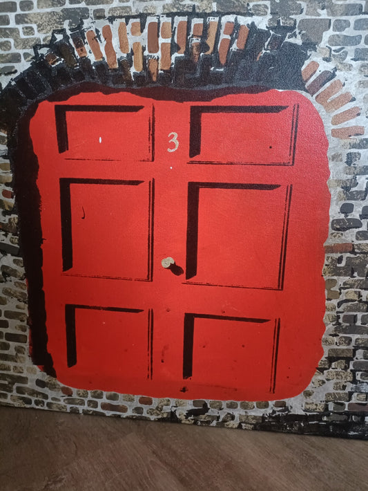 PENTTI MONKKONEN Large Acrylic on Canvas Painting "3 Michael Jackson Road"