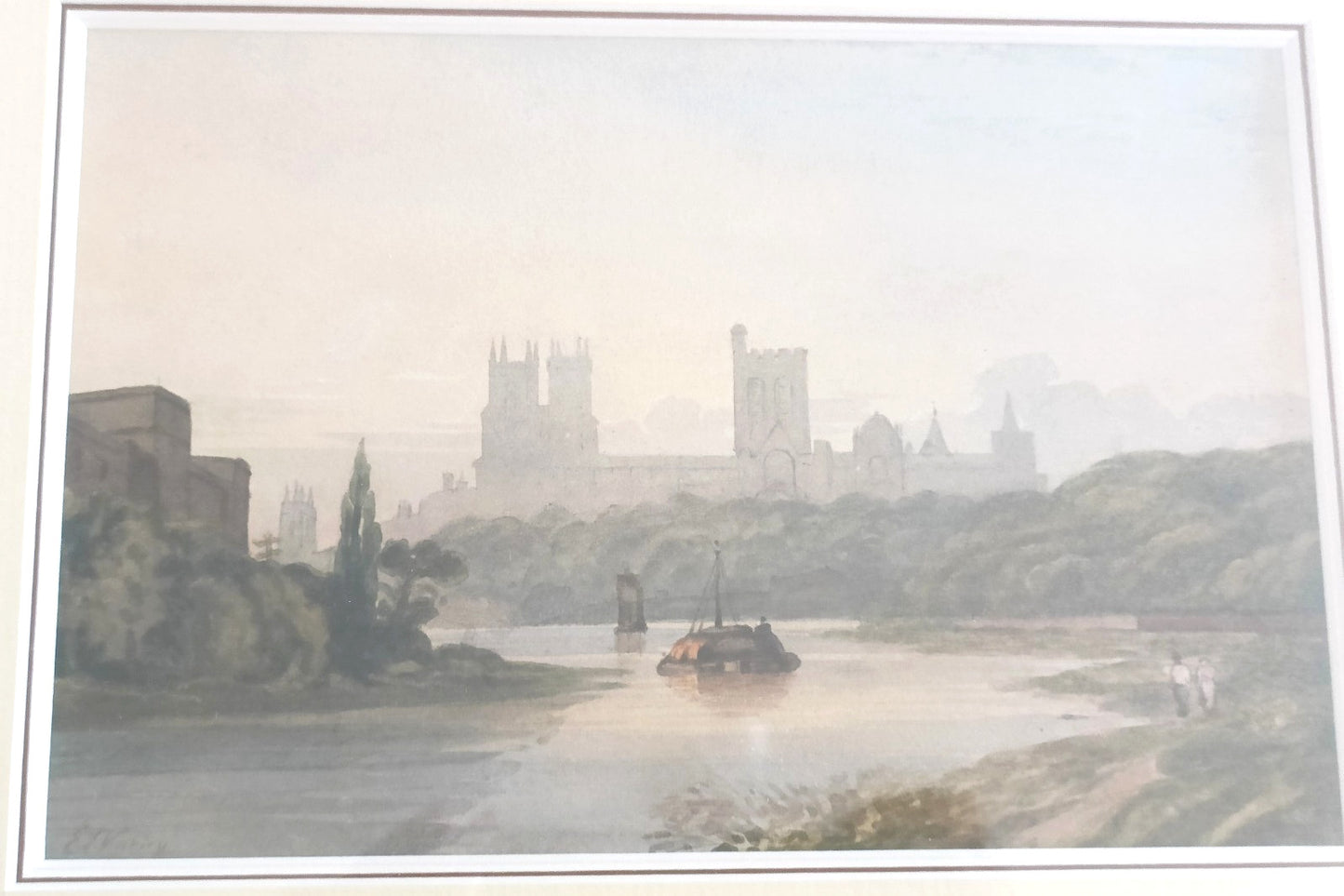 EDGAR JOHN VARLEY 1839-1888 Watercolour "River Ouse and York Minster"