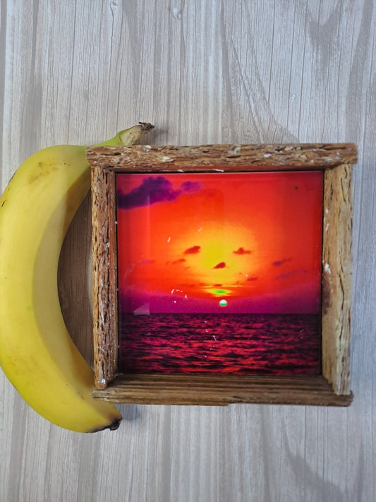 Lobster Trap GLENN and NADINE LAHTI Framed “Florida Bay Sunset” Tile Print