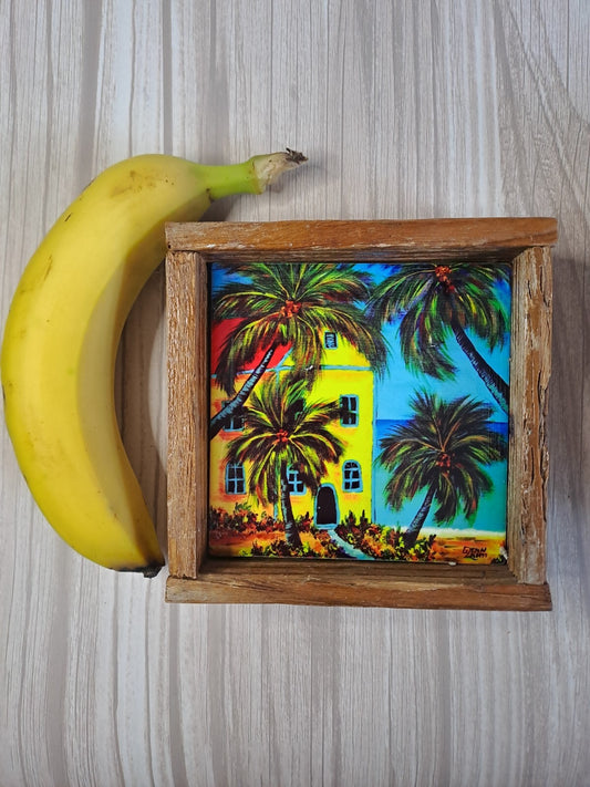 Lobster Trap Art GLENN LAHTI Framed “Key Largo Beach House” Tile Print