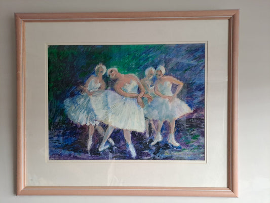 DANUTA GRAY Oil Pastel Painting "Odette's Anguish" - Ballet
