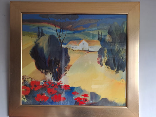 JULIANE JAHN Large Lithograph Print "Italien Poppies II"