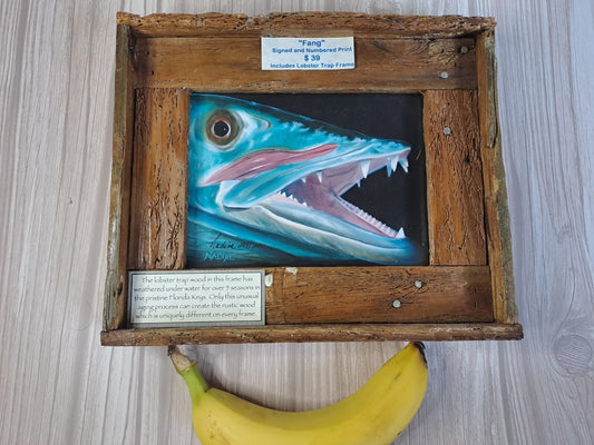 Lobster Trap Art NADINE LAHTI Signed Limited Edition Framed “Fang” 284/1000