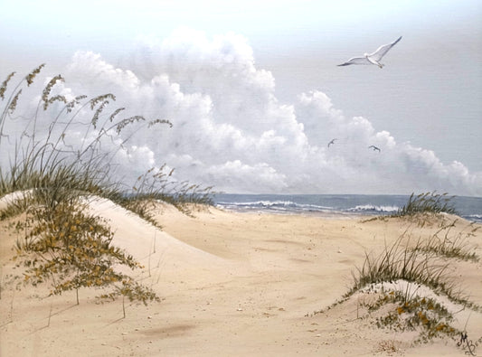 SARAH MARGARET BERRY Original Oil on Canvas Coastal Scene