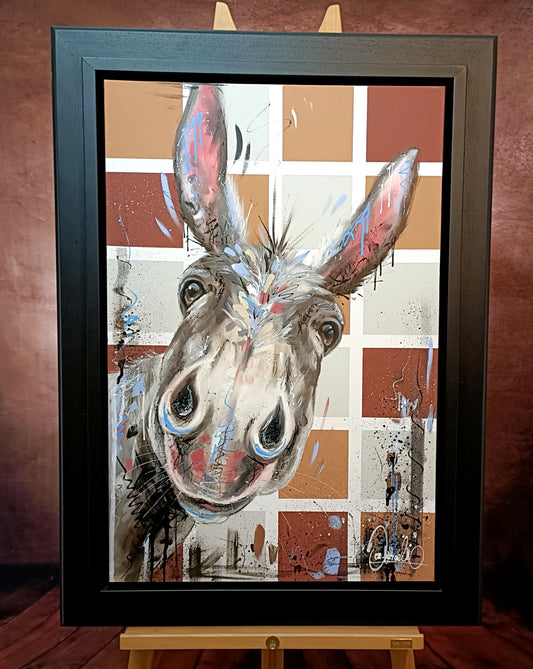 SAMANTHA ELLIS Framed Original Acrylic Painting "Nosey IV"