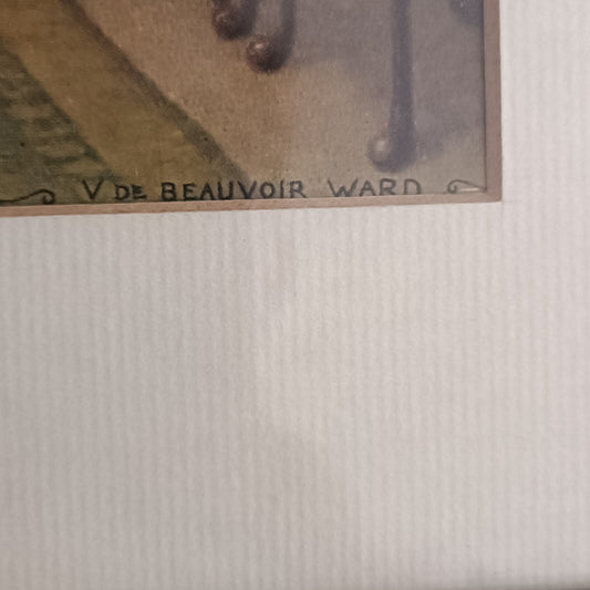 Vintage V. De Beauvoir Ward print, Framed "A Rare Specimen"