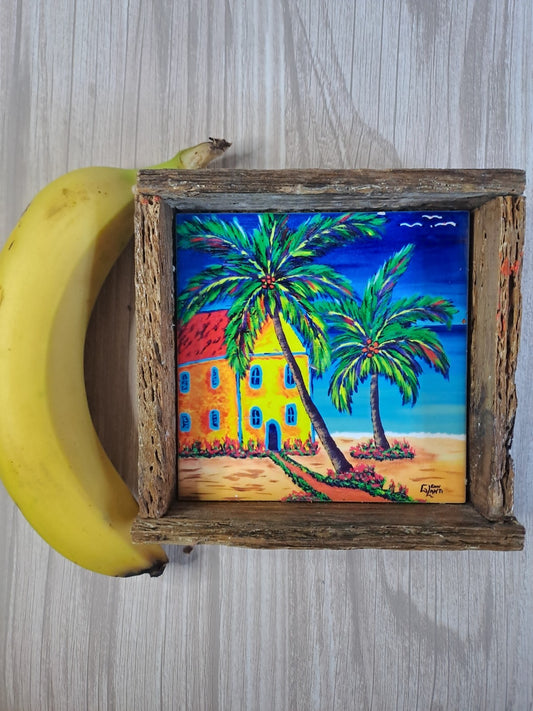 Lobster Trap Art GLENN LAHTI Framed “My Dream Home” Tile Print