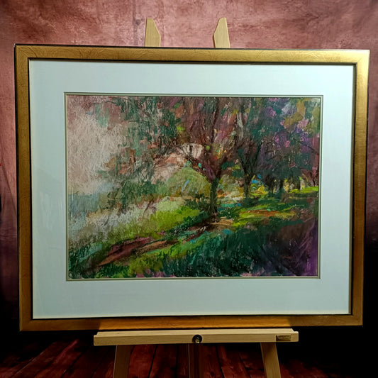 DEBRA MANIFOLD (1961-2002) Signed Original Pastel, "Autumn Morning, Haste Hill"