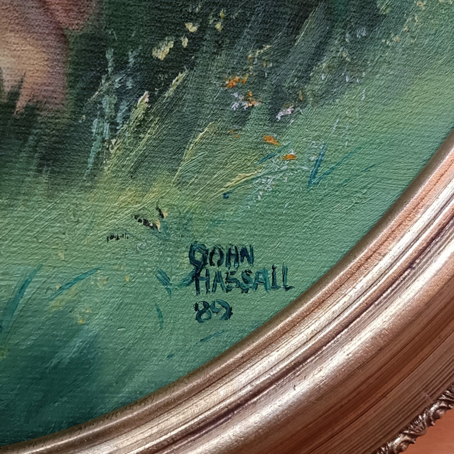 JOHN HASSALL (1944-2020) Original Oval Animal Oil Paintings