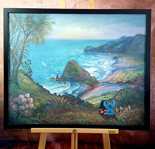 REDFORD/STRECKER Large Original Altered Art - Lilo and Stitch Fan Art