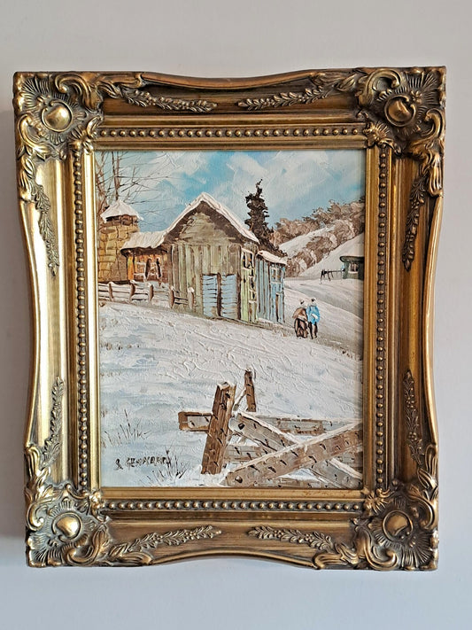 S. GENNARO Oil on Canvas Winter Landscape Painting