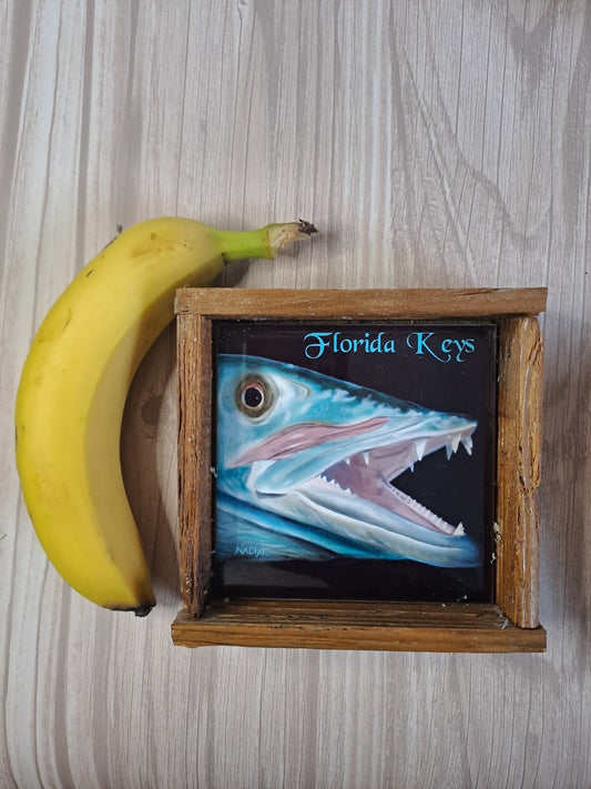 Lobster Trap Art NADINE LAHTI Framed “Fang” Tile Print