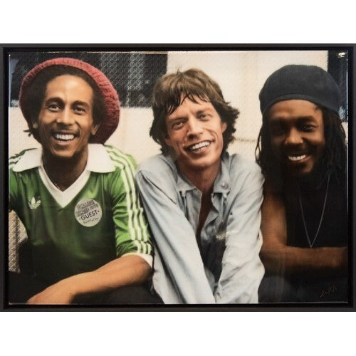 NICK HOLDSWORTH Original Mixed Media ‘Marley, Jagger and Tosh’