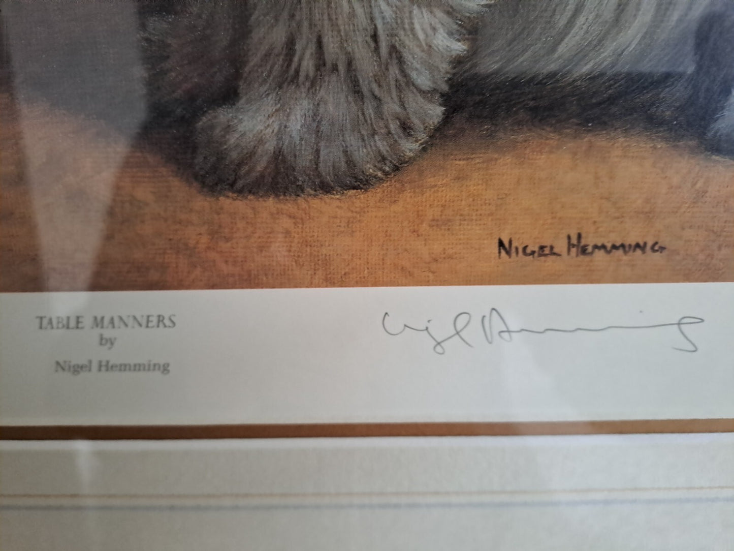 NIGEL HEMMING Signed Limited Edition Print "Table Manners" 400/600