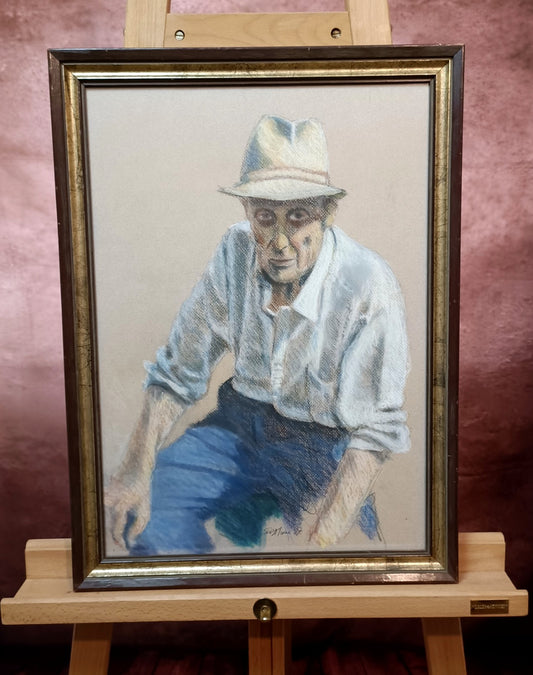 BARRY DE MORE (1948 - 2023) Signed Original Pastel Drawing "The Austrian man"