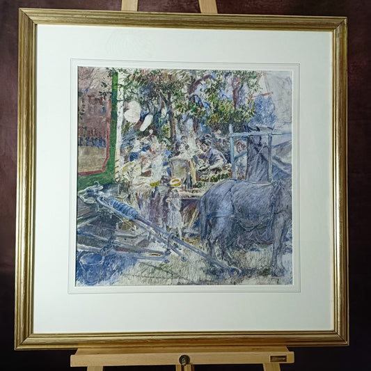 CLAUDE BENDALL (1891-1970) Original Signed Gouache Painting, "Fete Day"