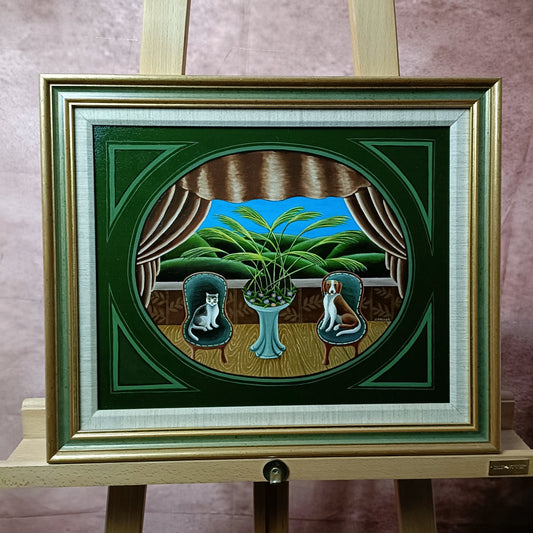 JERZY MAREK (1925-2014) Original Oil Painting on Board "Partners"