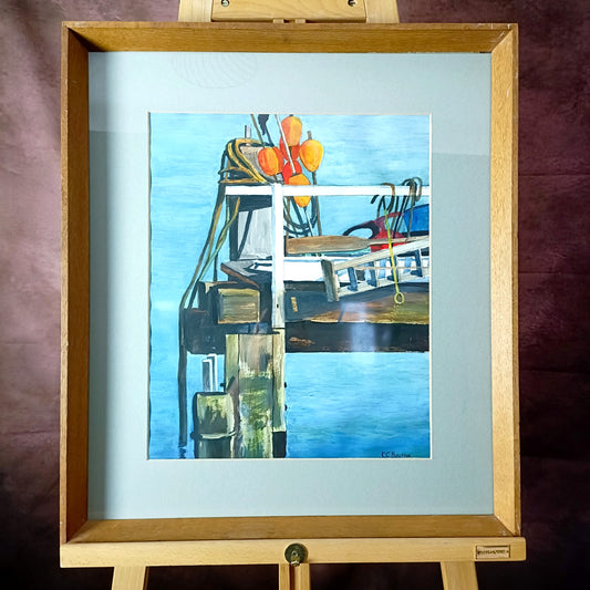 KEN C BOURNE Original Acrylic painting "Newhaven Jetty"