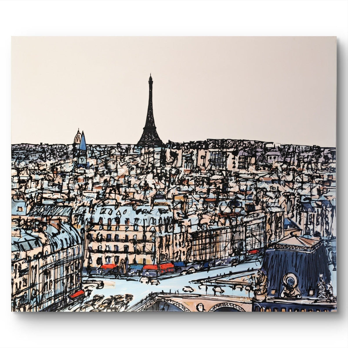 Limited edition Paul Kenton signed canvas print "Vue Parisienne" by Curated Treasures, numbered 40 of 150, featuring a Paris street scene.