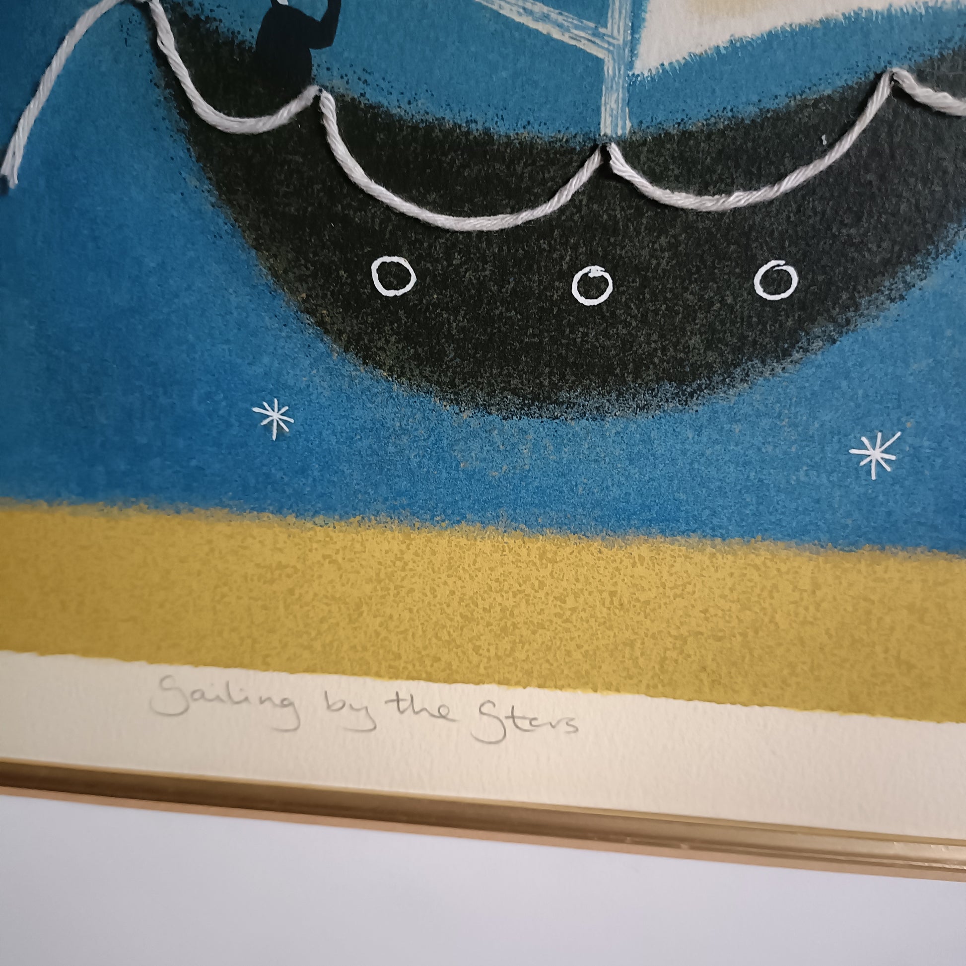 ADAM BARSBY Sailing by the Stars L/E 191/275 Altered Art 3d Button Moon - Curated Treasures