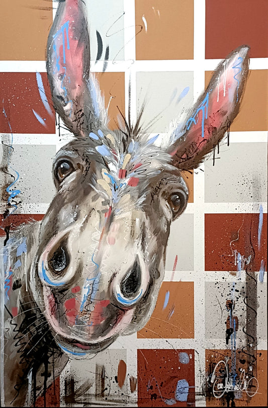 SAMANTHA ELLIS Framed Original Acrylic Painting "Nosey IV"