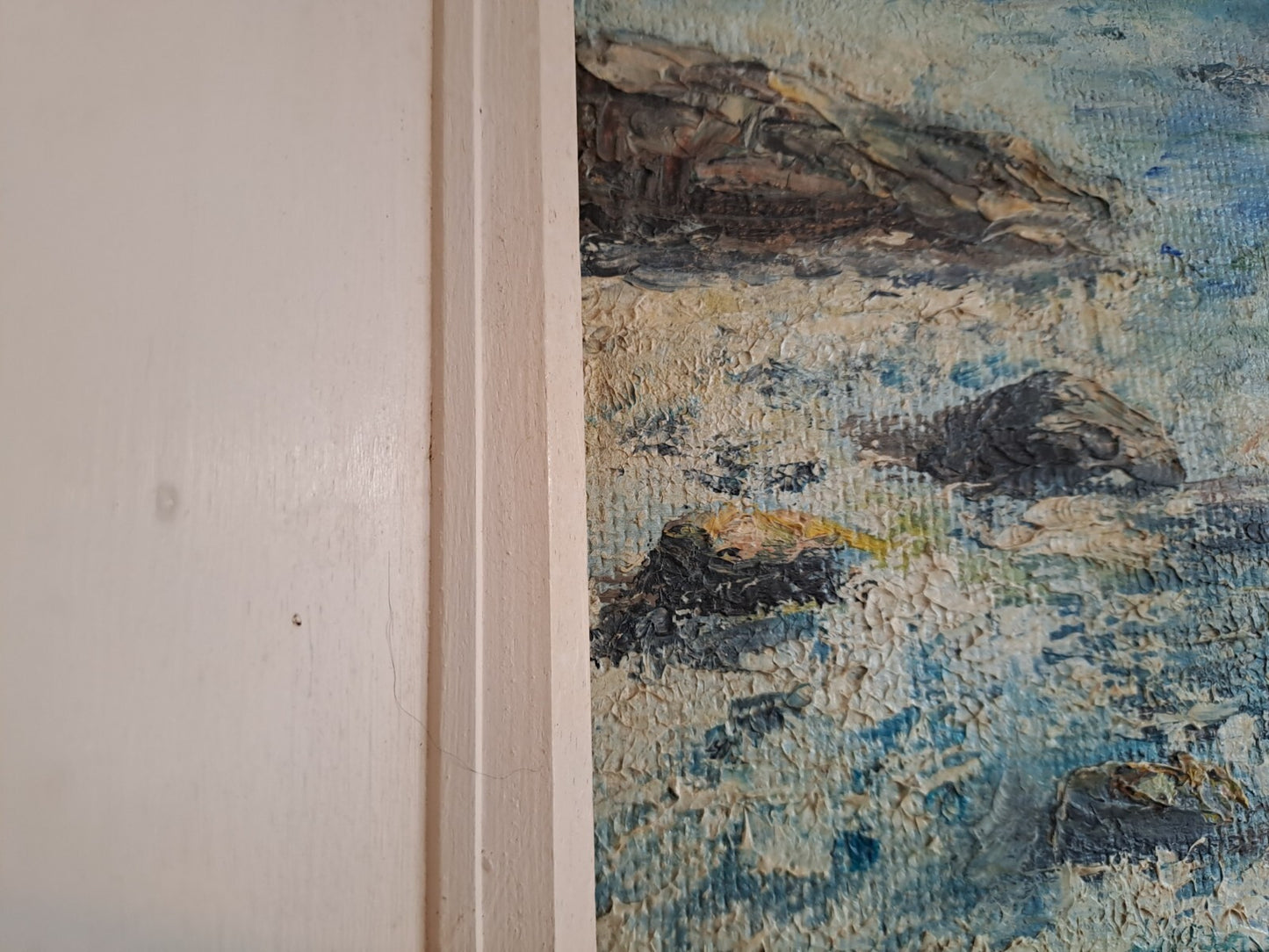 JOAN PINKHAM Vintage Seascape Oil Painting On Board "Gibralta"