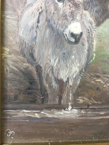 JOHN G MACE (b.1937) Original Oil Painting on Board "2 Donkeys and a duck"