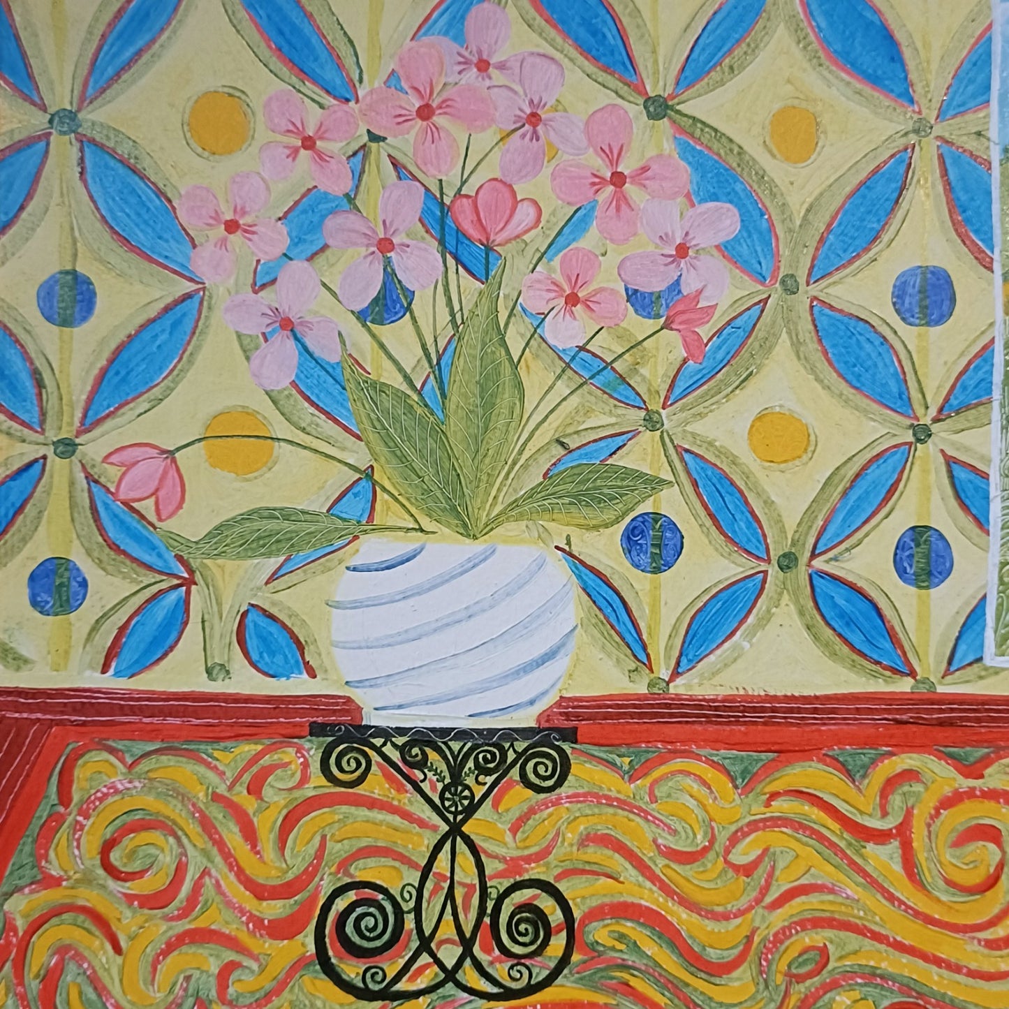 LEWIS MITCHELL (b.1938) Original Oil painting on Board "Monica's Flowers"