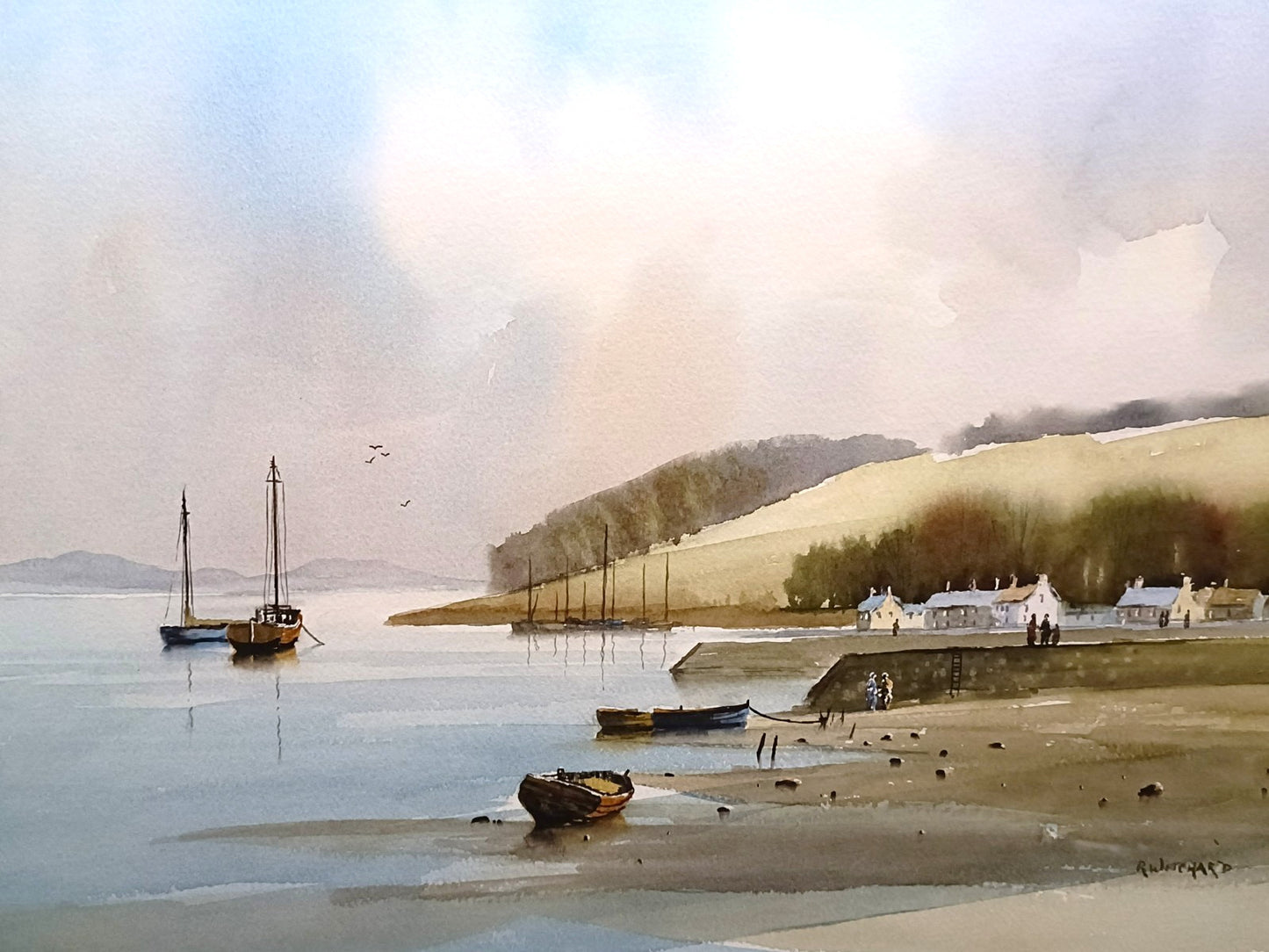 RAYMOND WITCHARD Original Watercolour Painting Welsh Coastal Scene