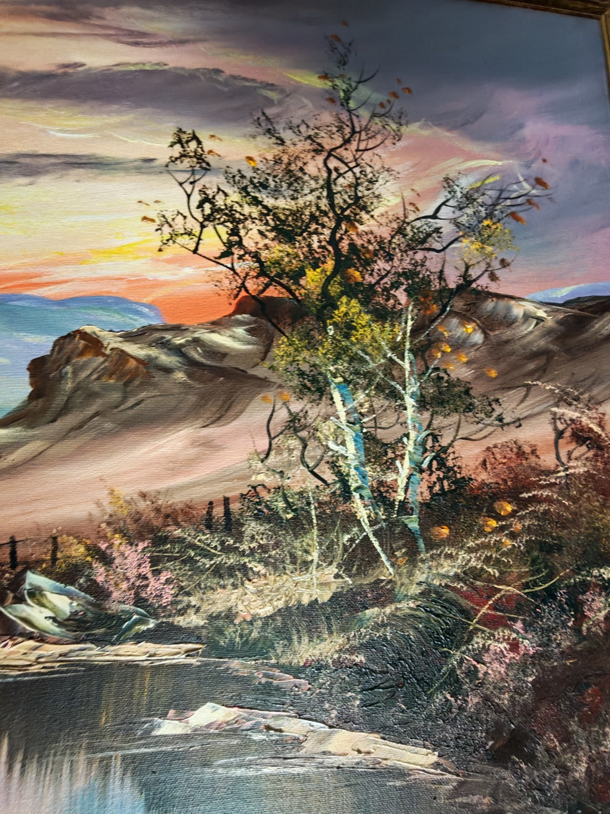 JOHN CORCORAN "Sunset Over Ruins" Signed Framed Original Acrylic on Canvas