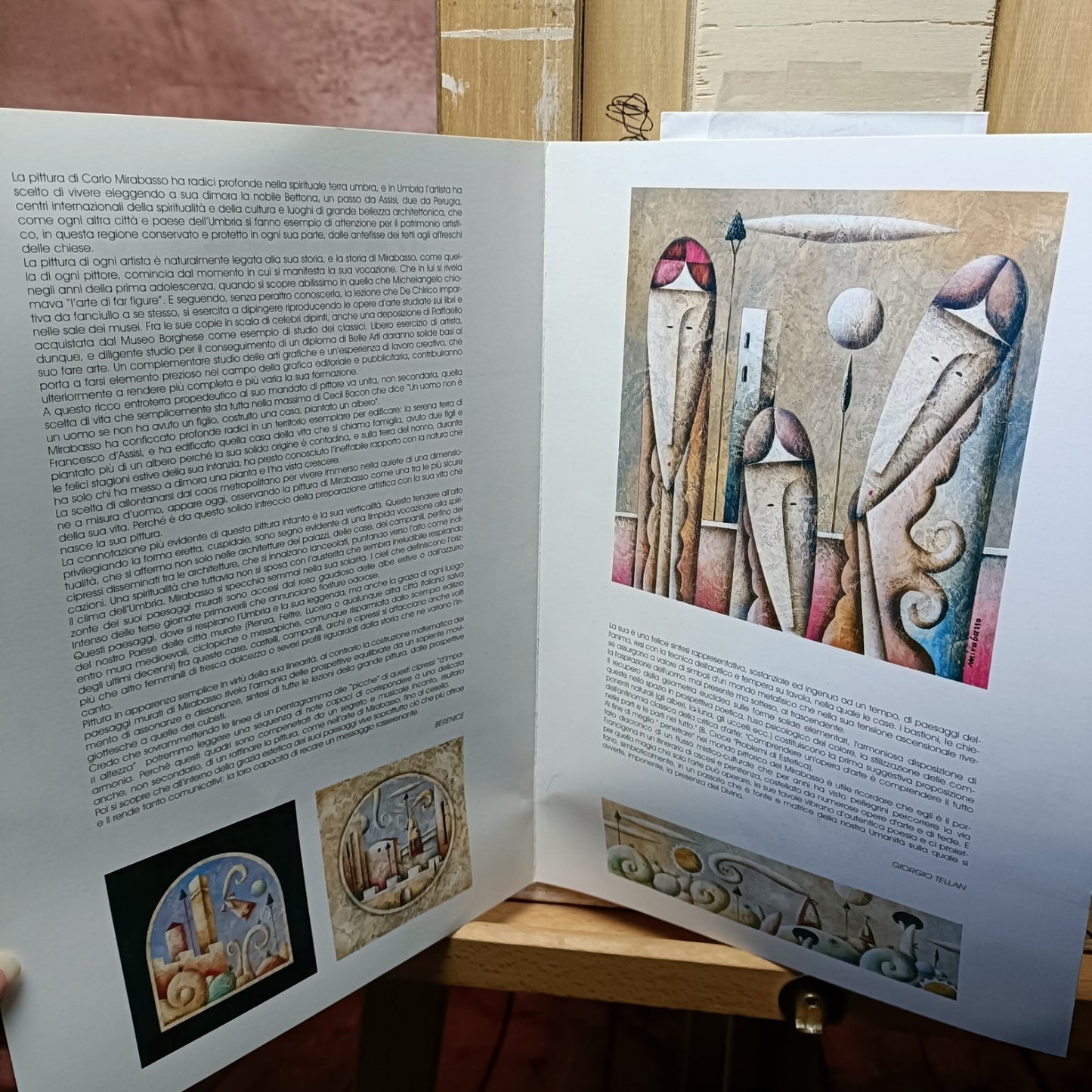 CARLO MIRABASSO Framed Signed Original Acrylic/Tempera on Board "Borgo (Hamlet)"