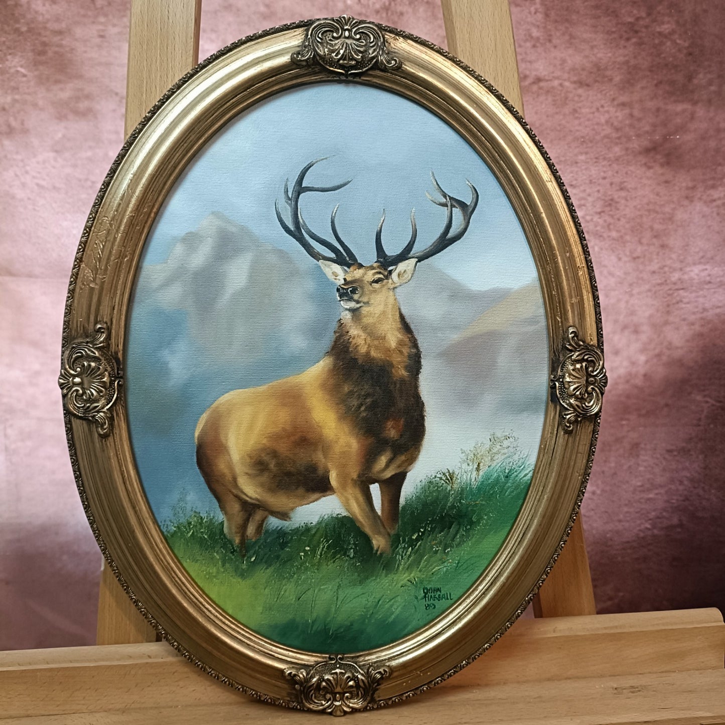 JOHN HASSALL (1944-2020) Original Oval Animal Oil Paintings