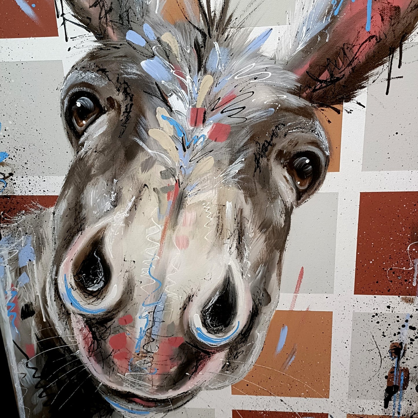 SAMANTHA ELLIS Framed Original Acrylic Painting "Nosey IV"