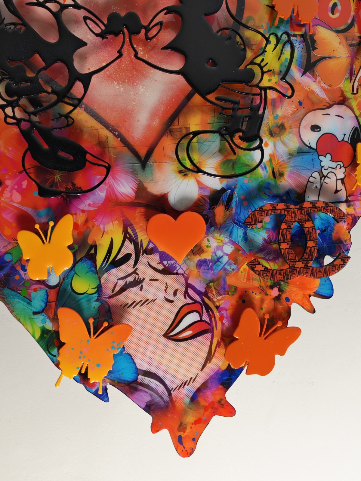 URI DUSHY "Iconic Heart" Large Signed Original Mixed Media