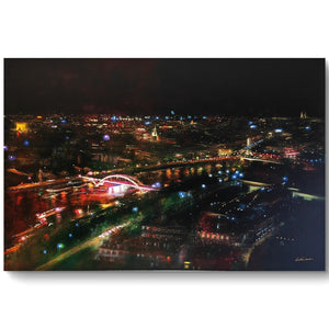 LESLEY ANNE DERKS Large Limited Edition Canvas "Midnight over the Seine" 34/95