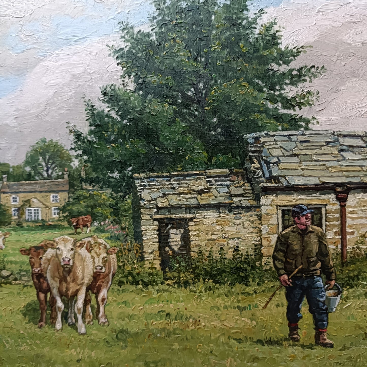 ALAN HOLTBY BROWN Original Oil Painting on board "A Yorkshire Meadow"