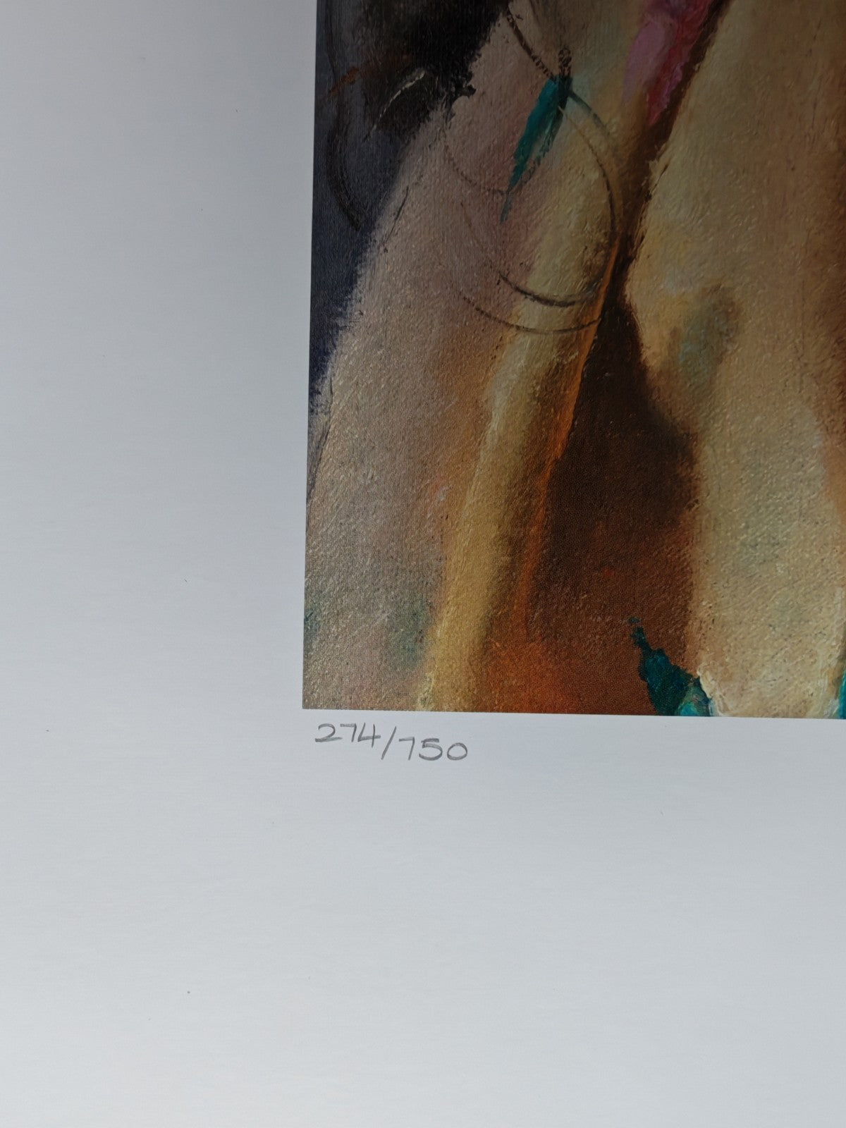 Limited edition signed art print "Study of Anna" by Robert Lenkiewicz, numbered 274 of 750, from Curated Treasures.