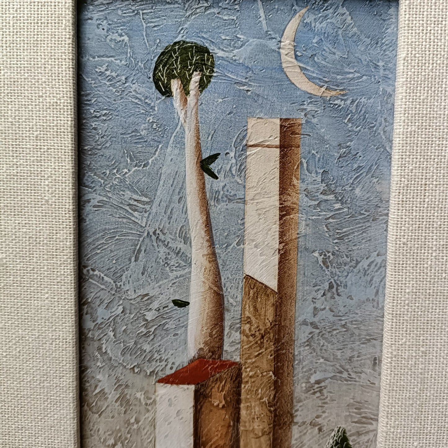 CARLO MIRABASSO Framed Signed Original Acrylic/Tempera on Board "Borgo (Hamlet)"