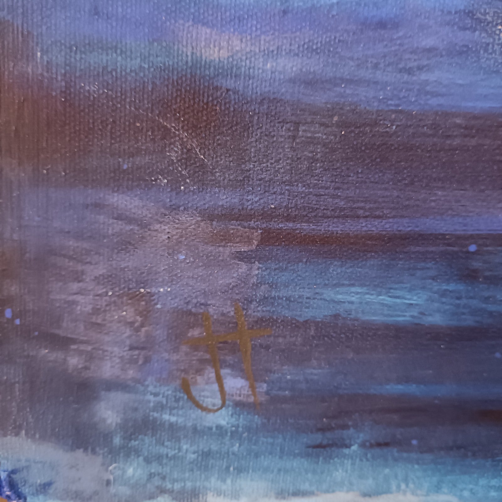 Large framed signed original oil painting by Jan Merrick Horn titled "Go Your Own Way," displayed in a decorative frame.