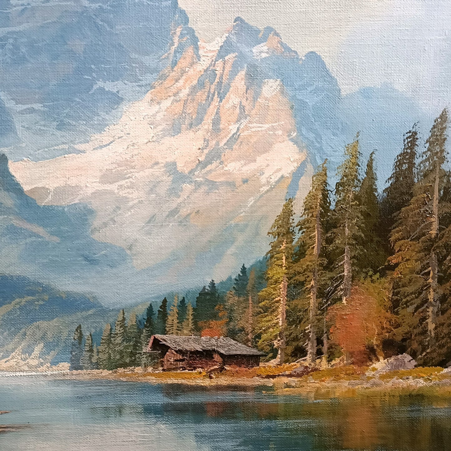 WOLFGANG HEINZ Framed Original Oil on Canvas - Dolomite Mountains