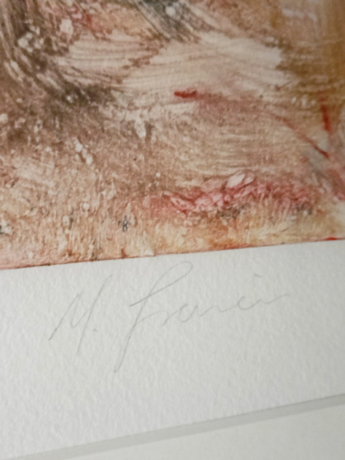 MARK FRANCIS Signed Original Abstract Monoprint - Red- Untitled