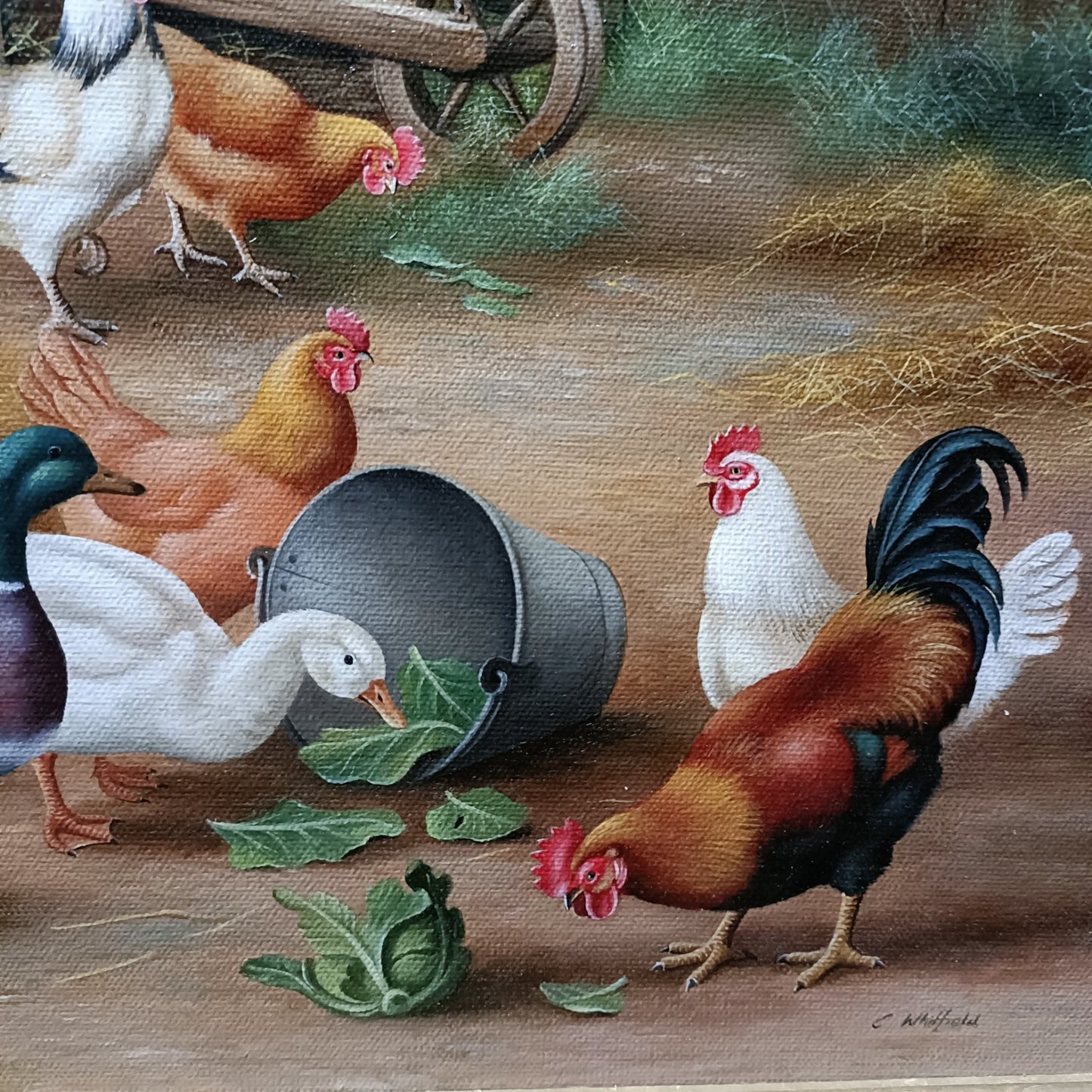 CARL WHITFIELD (b.1958 ) Signed Original Oil Painting Farm Animals