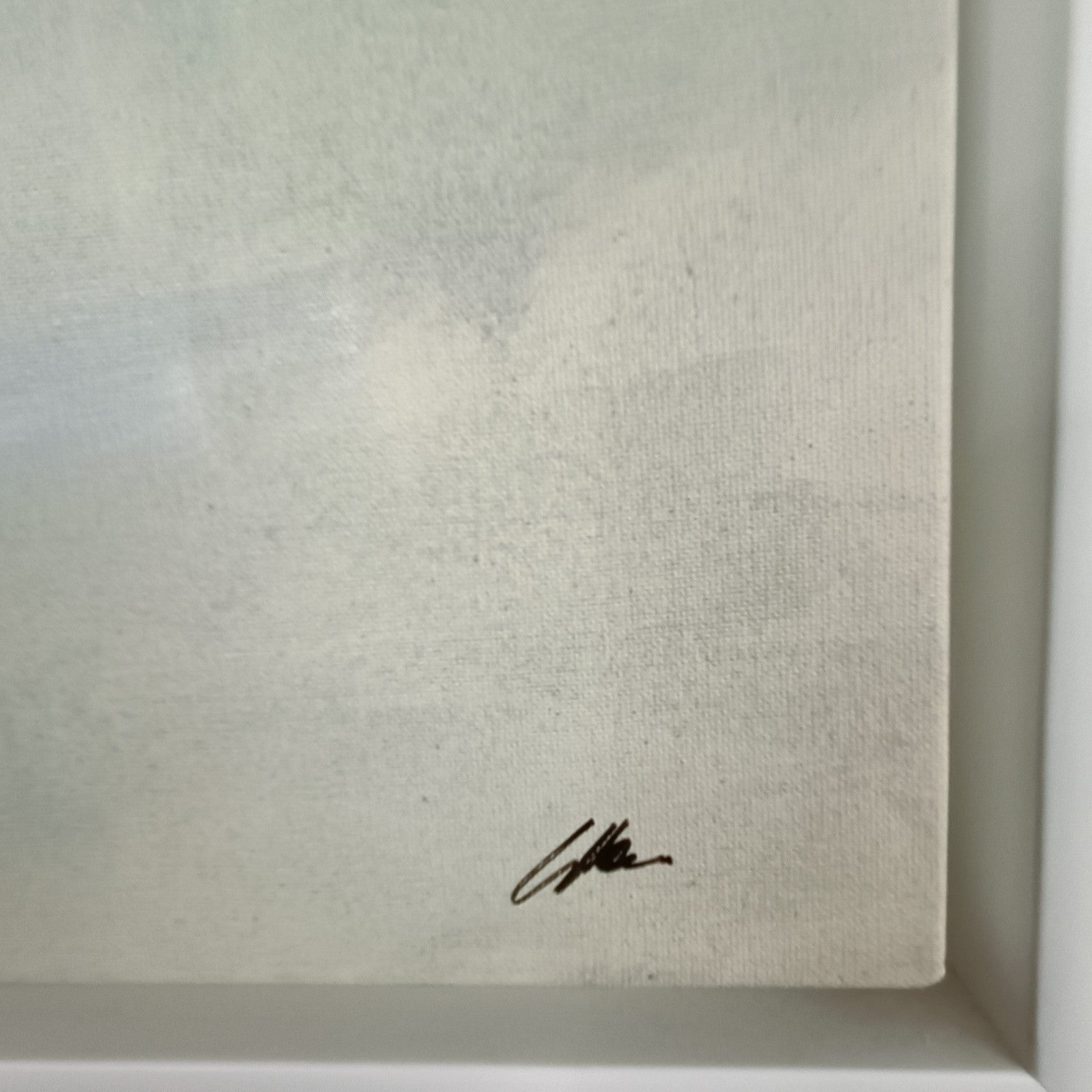 Framed signed limited edition print "Elements Of Light" by Bill Bate, number 38 of 95, with vibrant abstract artwork on display.