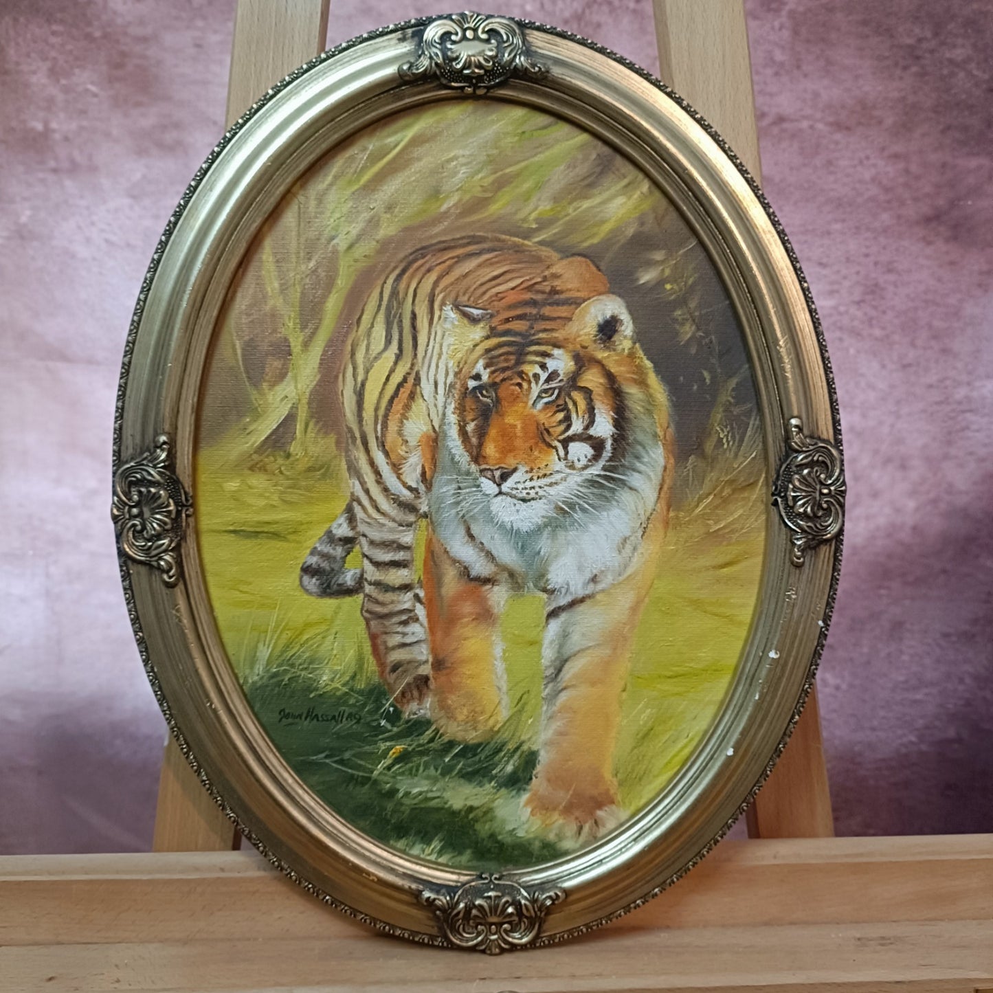 JOHN HASSALL (1944-2020) Original Oval Animal Oil Paintings