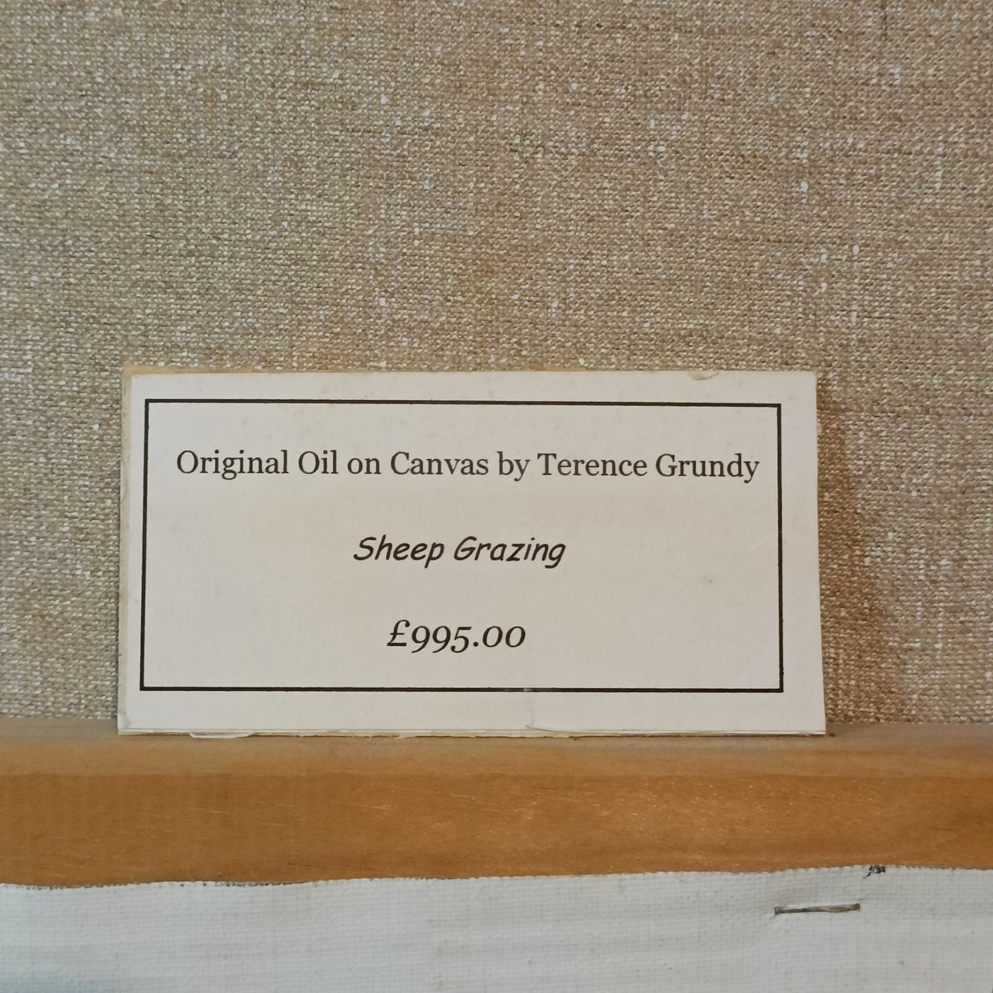 TERENCE GRUNDY (1956-2023) Framed Oil Painting "Sheep Grazing"