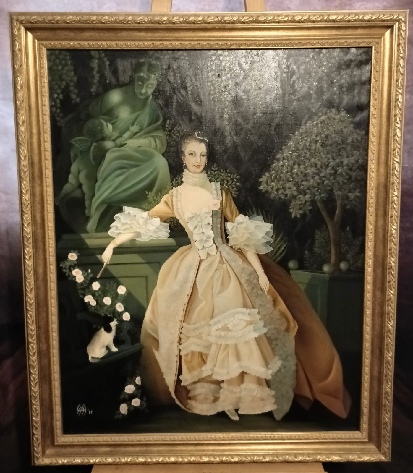 Framed Oil Painting "Portrait of Madame de Pompadour" After François Boucher